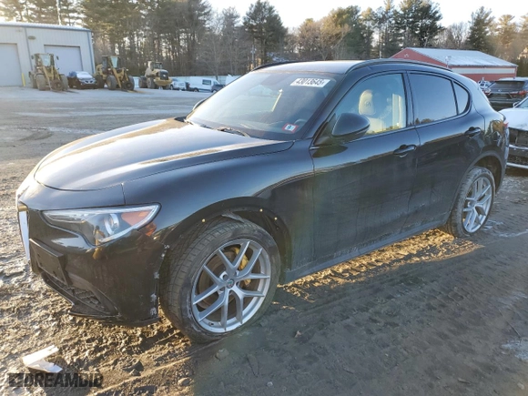 2018 Alfa Romeo Stelvio Ti Sport with VIN ZASFAKNN6J7C28513, listed as a Copart auction lot 43013645 with 68,457 mi miles and Salvage Title. Bid and sale history available at carsss.com. Image 1.