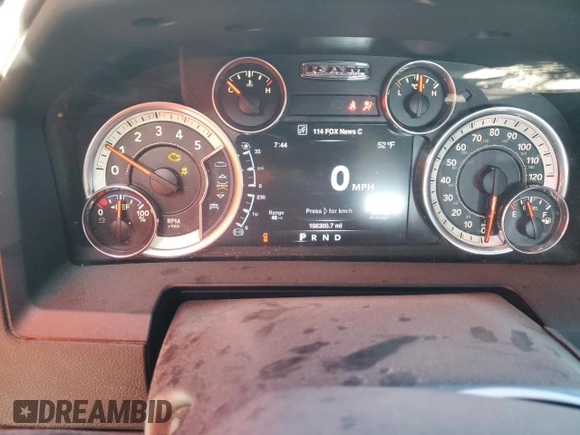 2016 Ram 2500 Laramie with VIN 3C6UR5FL3GG159968, listed as a Copart auction lot 54046445 with 106,300 mi miles and Salvage Title. Bid and sale history available at carsss.com. Image 9.