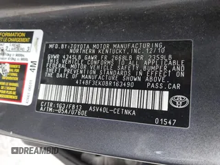 2011 Toyota Camry LE with VIN 4T4BF3EK0BR163490, listed as a IAAI auction lot 41535073 with 221,253 mi miles. Bid and sale history available at carsss.com. Image 9.