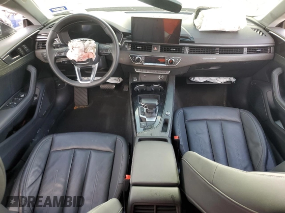 2023 Audi A5 Sportback Premium Plus with VIN WAUCBCF51PA022991, listed as a Copart auction lot 64301034 with 0 mi miles and Salvage Title. Bid and sale history available at carsss.com. Image 8.