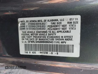 2011 Honda Odyssey EX-L with VIN 5FNRL5H68BB086943, listed as a IAAI auction lot 42503744 with 225,376 mi miles and . Bid and sale history available at DreamBid. Image 9.