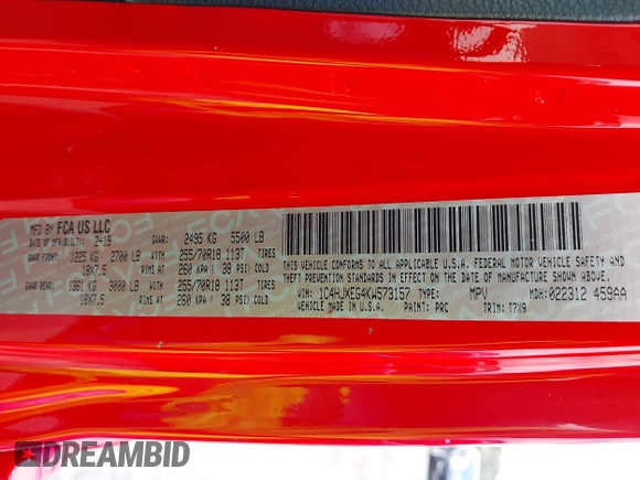 2019 Jeep Wrangler Unlimited Sahara with VIN 1C4HJXEG4KW573157, listed as a IAAI auction lot 42118373 with 105,890 mi miles and . Bid and sale history available at DreamBid. Image 9.