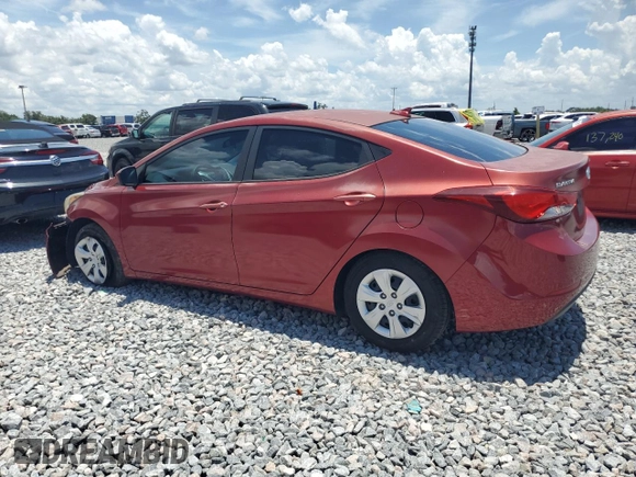 2016 Hyundai Elantra SE with VIN 5NPDH4AE6GH772186, listed as a Copart auction lot 62718325 with 97,667 mi miles and Salvage title. Bid and sale history available at DreamBid. Image 2.