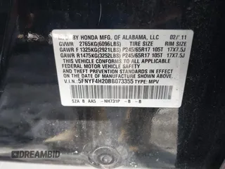 2011 Honda Pilot LX with VIN 5FNYF4H20BB073355, listed as a IAAI auction lot 41588887 with 146,867 mi miles. Bid and sale history available at carsss.com. Image 9.