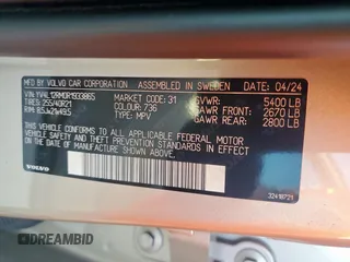 2024 Volvo XC60 Ultimate Dark Theme с VIN YV4L12RM0R1933865, выставлен на аукционе Copart как лот 52243825 с пробегом 5 887 миль миль и Списание • Salvage title. История ставок и продаж доступна на DreamBid. Изображение 16.