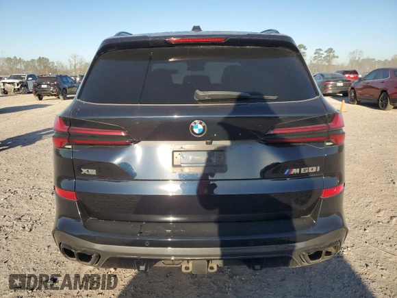 2024 BMW X5 M60i with VIN 5UX33EU03R9U82028, listed as a Copart auction lot 49480305 with 35,747 mi miles and Salvage Title. Bid and sale history available at carsss.com. Image 6.
