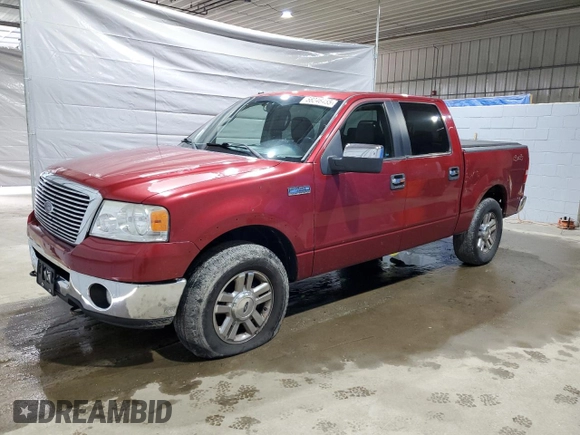 2008 Ford F-150 XLT with VIN 1FTPW14538FA49081, listed as a Copart auction lot 58246455 with 105,198 mi miles and Salvage title. Bid and sale history available at DreamBid. Image 1.