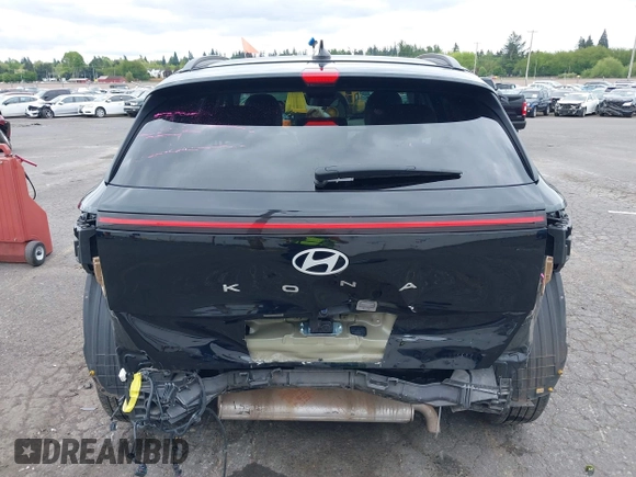 2024 Hyundai Kona SEL with VIN KM8HB3AB0RU180435, listed as a IAAI auction lot 42131943 with 18,853 mi miles. Bid and sale history available at carsss.com. Image 6.