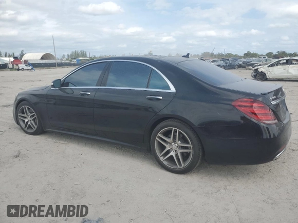 2018 Mercedes-Benz S 560 with VIN WDDUG8GB0JA384253, listed as a Copart auction lot 76186244 with 73,378 mi miles and Non Repairable. Bid and sale history available at DreamBid. Image 2.