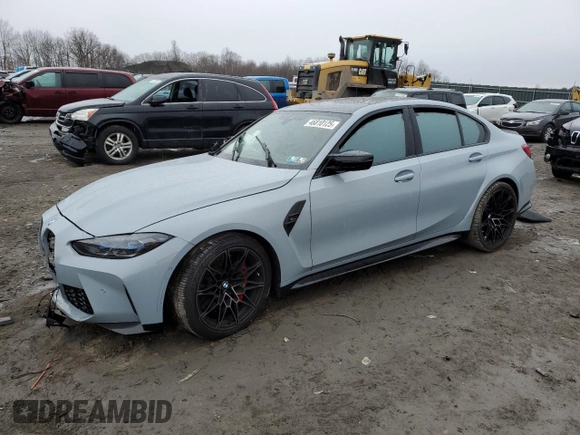 2023 BMW M3 Competition xDrive z VIN WBS43AY02PFP75791, wystawiony jako Copart lot #46810125 z przebiegiem Nie podano mil oraz Szkoda całkowita • Salvage title. Historia ofert i sprzedaży dostępna na DreamBid. Obrazek 1.