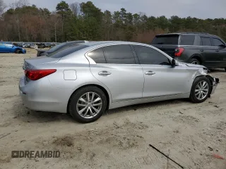 2015 Infiniti Q50 Premium with VIN JN1BV7AR3FM411834, listed as a Copart auction lot 48333555 with 129,346 mi miles and Salvage Title. Bid and sale history available at carsss.com. Image 3.