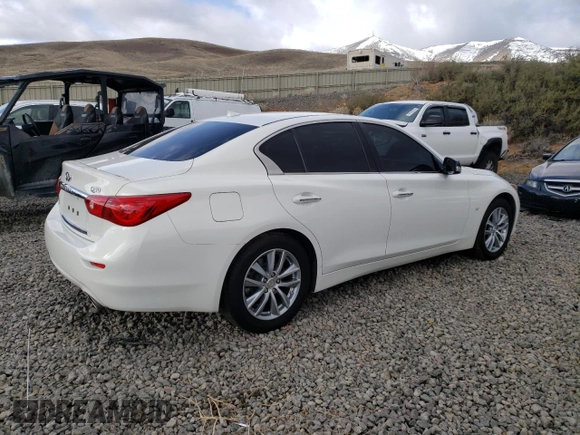 2015 Infiniti Q50 with VIN JN1BV7ARXFM423317, listed as a Copart auction lot 50971755 with 94,930 mi miles and Salvage Title. Bid and sale history available at carsss.com. Image 3.