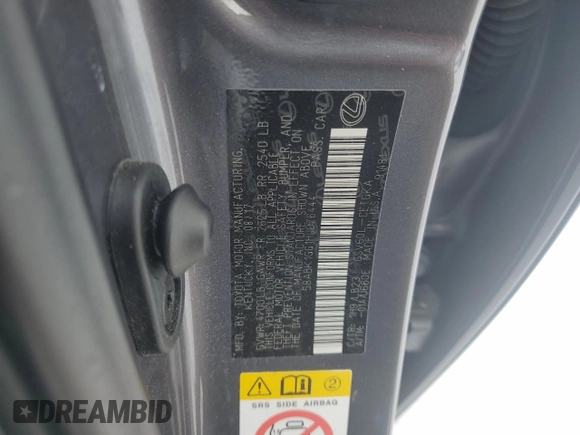 2017 Lexus ES with VIN 58ABK1GG1HU076444, listed as a Copart auction lot 45568375 with 57,152 mi miles and Salvage Title. Bid and sale history available at carsss.com. Image 14.