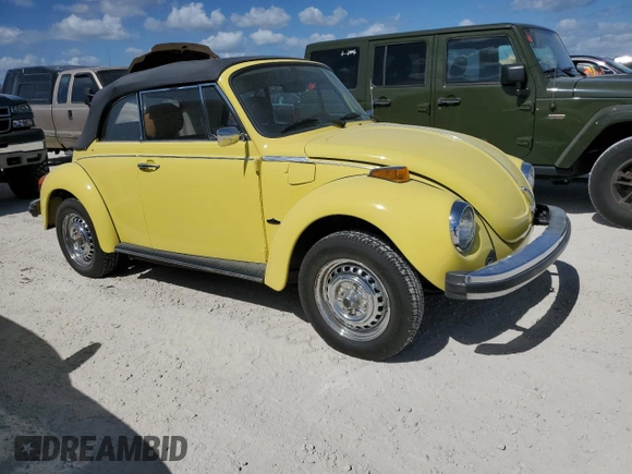 1979 Volkswagen Beetle with VIN 1592027887, listed as a Copart auction lot 77091064 with 19,097 mi miles and Salvage Title. Bid and sale history available at DreamBid. Image 4.