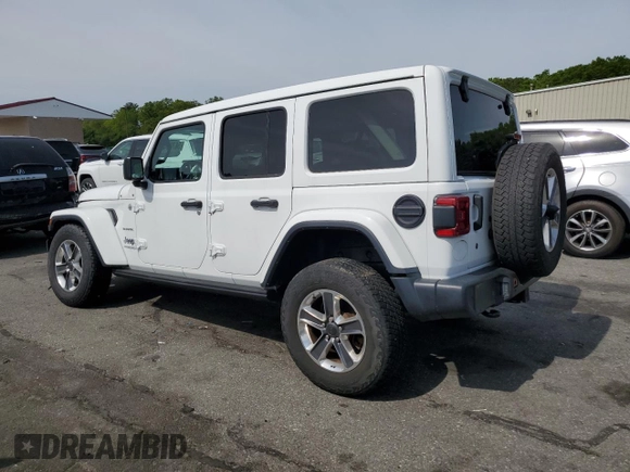 2020 Jeep Wrangler Unlimited Sahara with VIN 1C4HJXEG3LW243396, listed as a Copart auction lot 58709415 with 28,725 mi miles and Salvage title. Bid and sale history available at DreamBid. Image 2.