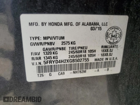 2016 Acura MDX z VIN 5FRYD4H2XGB502755, wystawiony jako Copart lot #56886315 z przebiegiem 276 753 mil mil oraz Czysty tytuł • Clean title. Historia ofert i sprzedaży dostępna na DreamBid. Obrazek 13.