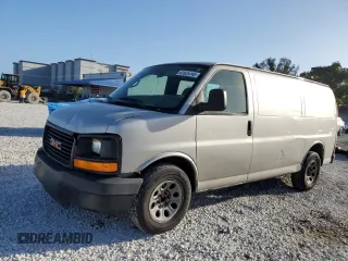 2009 GMC Savana Cargo Van with VIN 1GTFG15X091107882, listed as a Copart auction lot 47825745 with 357,222 mi miles and Salvage Title. Bid and sale history available at carsss.com. Image 1.