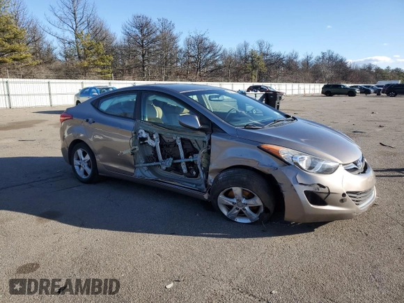 2013 Hyundai Elantra Limited with VIN 5NPDH4AE3DH255665, listed as a Copart auction lot 45544645 with 88,683 mi miles and Salvage Title. Bid and sale history available at DreamBid. Image 4.