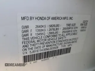 2022 Acura MDX with VIN 5J8YE1H35NL003508, listed as a Copart auction lot 76452114 with 0 mi miles and Salvage Title. Bid and sale history available at carsss.com. Image 14.