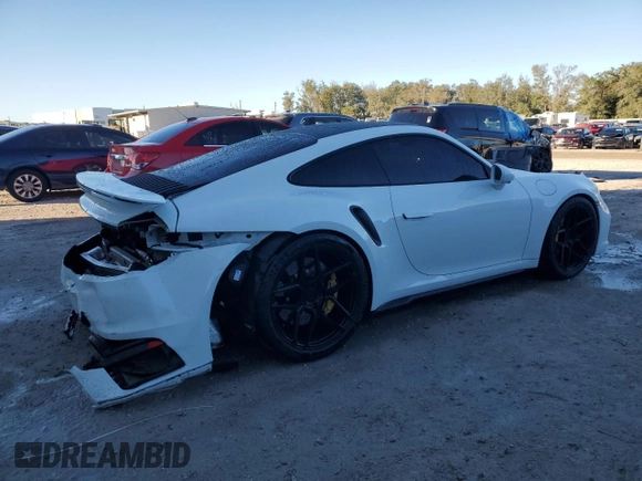 2021 Porsche 911 Turbo S with VIN WP0AD2A98MS257662, listed as a Copart auction lot 83297714 with 72,267 mi miles and Salvage Title. Bid and sale history available at carsss.com. Image 3.