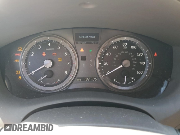 2007 Lexus ES 350 with VIN JTHBJ46G572102506, listed as a Copart auction lot 50373145 with 192,705 mi miles and Non Repairable. Bid and sale history available at carsss.com. Image 9.