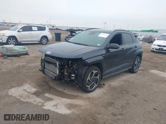2024 Hyundai Kona N Line with VIN KM8HACA31RU055035, listed as a IAAI auction lot 41593771 with 7,730 mi miles and . Bid and sale history available at carsss.com. Image 18.