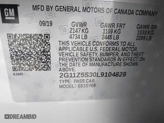 2020 Chevrolet Impala LT with VIN 2G11Z5S30L9104828, listed as a IAAI auction lot 40751340 with 85,893 mi miles. Bid and sale history available at carsss.com. Image 9.