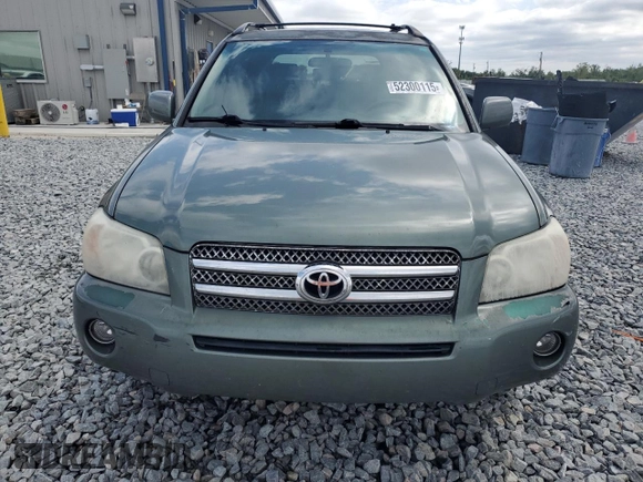 2007 Toyota Highlander Hybrid with VIN JTEGW21A070020481, listed as a Copart auction lot 52300115 with 295,059 mi miles and Salvage Title. Bid and sale history available at carsss.com. Image 5.