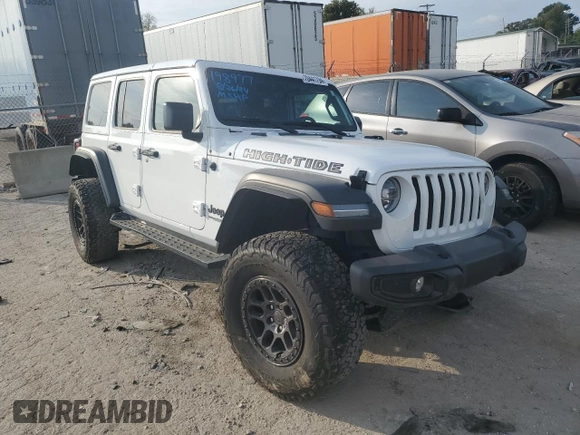 2022 Jeep Wrangler Unlimited Sport with VIN 1C4HJXDG1NW247614, listed as a Copart auction lot 70441794 with 35,854 mi miles and Salvage Title. Bid and sale history available at DreamBid. Image 4.