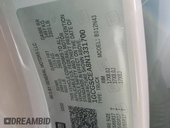 2022 Chevrolet Colorado 2WD LT z VIN 1GCGSCEA8N1331700, wystawiony jako Copart lot #84051964 z przebiegiem 28 146 mil mil oraz Szkoda całkowita • Salvage title. Historia ofert i sprzedaży dostępna na DreamBid. Obrazek 13.