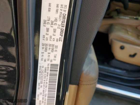 2012 Dodge Durango Citadel with VIN 1C4SDJET6CC271699, listed as a Copart auction lot 84044564 with 0 mi miles and Salvage Title. Bid and sale history available at carsss.com. Image 13.