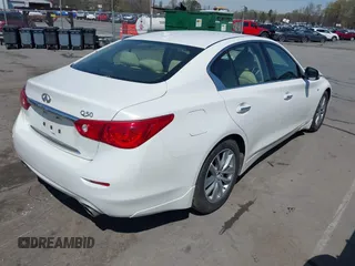 2014 Infiniti Q50 Premium with VIN JN1BV7APXEM691474, listed as a IAAI auction lot 41884939 with 135,559 mi miles. Bid and sale history available at carsss.com. Image 4.