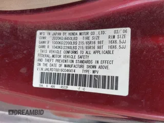 2006 Honda CR-V EX with VIN JHLRD78816C046414, listed as a IAAI auction lot 41924439 with 270,531 mi miles and . Bid and sale history available at carsss.com. Image 9.