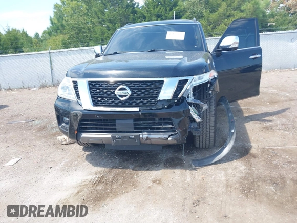 2020 Nissan Armada SL with VIN JN8AY2ND6L9108907, listed as a IAAI auction lot 40211000 with 95,404 mi miles. Bid and sale history available at carsss.com. Image 6.