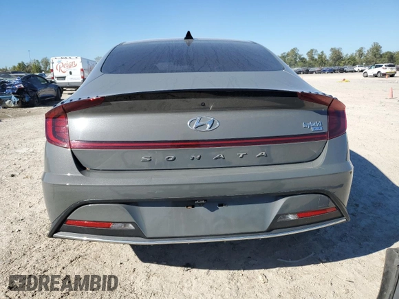 2022 Hyundai Sonata Hybrid Blue with VIN KMHL24JJ3NA041788, listed as a Copart auction lot 81148134 with 99,214 mi miles and Salvage Title. Bid and sale history available at carsss.com. Image 6.