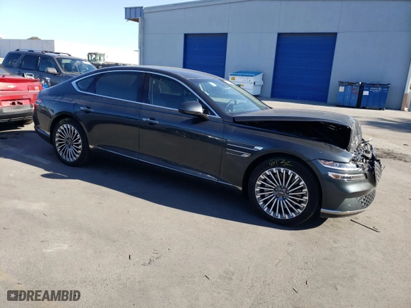 2023 Genesis Electrified G80 with VIN KMTGE4S11PU005192, listed as a Copart auction lot 72797113 with 10,023 mi miles and Non Repairable. Bid and sale history available at carsss.com. Image 4.