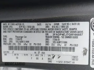 2016 Ford Fiesta SE with VIN 3FADP4EJ7GM166857, listed as a IAAI auction lot 38602273 with Not Provided miles and . Bid and sale history available at carsss.com. Image 9.