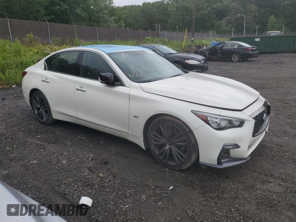 2020 Infiniti Q50 Luxe with VIN JN1EV7AR1LM254054, listed as a Copart auction lot 58151015 with 80,226 mi miles and Salvage title. Bid and sale history available at DreamBid. Image 4.