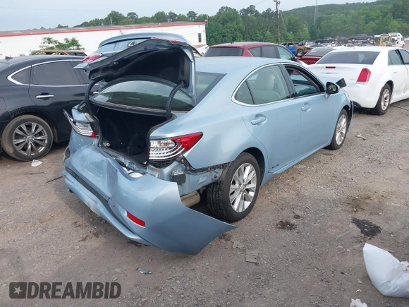 2013 Lexus ES 300h with VIN JTHBW1GG1D2008391, listed as a IAAI auction lot 42145055 with 127,722 mi miles and . Bid and sale history available at DreamBid. Image 4.