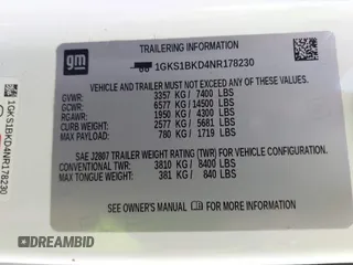 2022 GMC Yukon SLT with VIN 1GKS1BKD4NR178230, listed as a IAAI auction lot 41943095 with 41,421 mi miles. Bid and sale history available at carsss.com. Image 9.