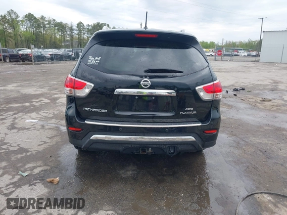 2014 Nissan Pathfinder Platinum with VIN 5N1AR2MM2EC654678, listed as a IAAI auction lot 41983035 with 140,989 mi miles and . Bid and sale history available at DreamBid. Image 16.