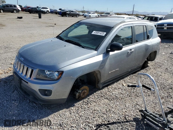 2017 Jeep Compass Sport with VIN 1C4NJCBA7HD123891, listed as a Copart auction lot 43081425 with 93,238 mi miles and Salvage Title. Bid and sale history available at carsss.com. Image 1.