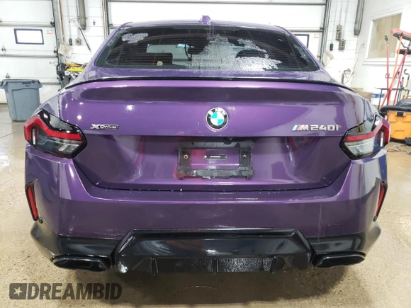 2024 BMW 2 Series M240i xDrive with VIN 3MW53CM06R8E52656, listed as a Copart auction lot 46146475 with 15,895 mi miles and Salvage Title. Bid and sale history available at carsss.com. Image 6.