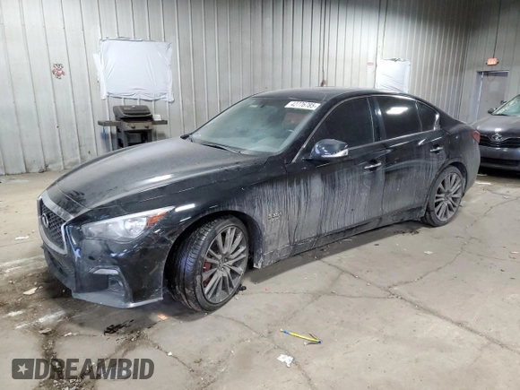 2020 Infiniti Q50 Red Sport 400 with VIN JN1FV7AR5LM660262, listed as a Copart auction lot 42776785 with 21,617 mi miles and Salvage Title. Bid and sale history available at carsss.com. Image 1.