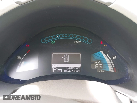 2015 Nissan LEAF SV with VIN 1N4AZ0CP1FC329225, listed as a IAAI auction lot 41403177 with 84,849 mi miles. Bid and sale history available at carsss.com. Image 7.