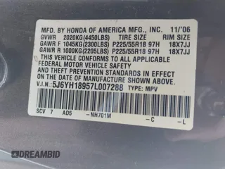 2007 Honda Element SC with VIN 5J6YH18957L007288, listed as a IAAI auction lot 41958653 with 153,331 mi miles and . Bid and sale history available at DreamBid. Image 9.