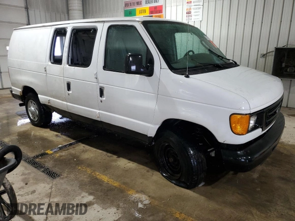 2007 Ford Econoline Cargo Commercial with VIN 1FTNE24LX7DA39592, listed as a Copart auction lot 43045895 with 133,537 mi miles and Salvage title. Bid and sale history available at DreamBid. Image 4.
