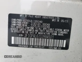 2013 Subaru Impreza Special Sports Premium z VIN JF1GPAL61D2884921, wystawiony jako Copart lot #58671975 z przebiegiem 165 520 mil mil oraz Szkoda całkowita • Salvage title. Historia ofert i sprzedaży dostępna na DreamBid. Obrazek 12.