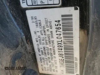 1999 Honda Civic EX with VIN 1HGEJ8149XL047654, listed as a Copart auction lot 88047025 with 212,981 mi miles and Clean Title. Bid and sale history available at carsss.com. Image 12.