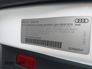 2018 Audi A5 Sportback Premium with VIN WAUANCF52JA130204, listed as a IAAI auction lot 42392730 with 79,466 mi miles and . Bid and sale history available at DreamBid. Image 9.